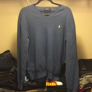 Ralph Lauren Blue Long Sleeve V Neck Sweater